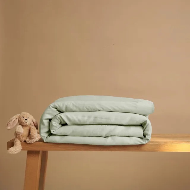 Coco & Cici Kids - TENCEL Sateen Dekbedovertrek Grijs Groen - 1 kussensloop