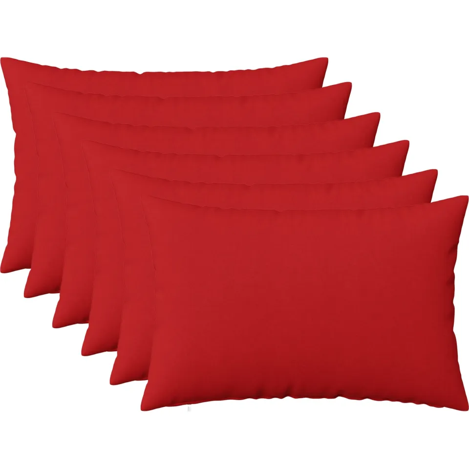 vidaXL Kussensloop 6 st HEERLEN Rood 30 x 50 cm Stof, foto 3