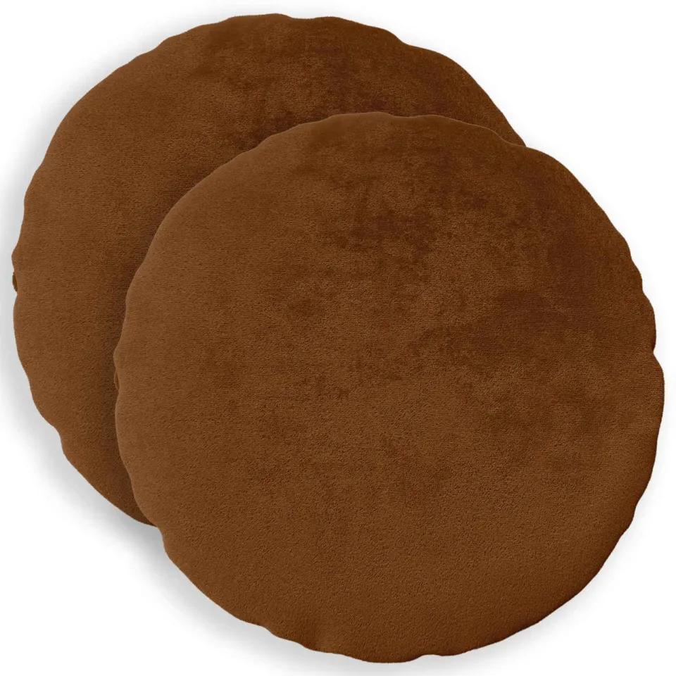 vidaXL Kussensloop 2 st HEERLEN Licht Bruin Dia. 30 cm Flanel