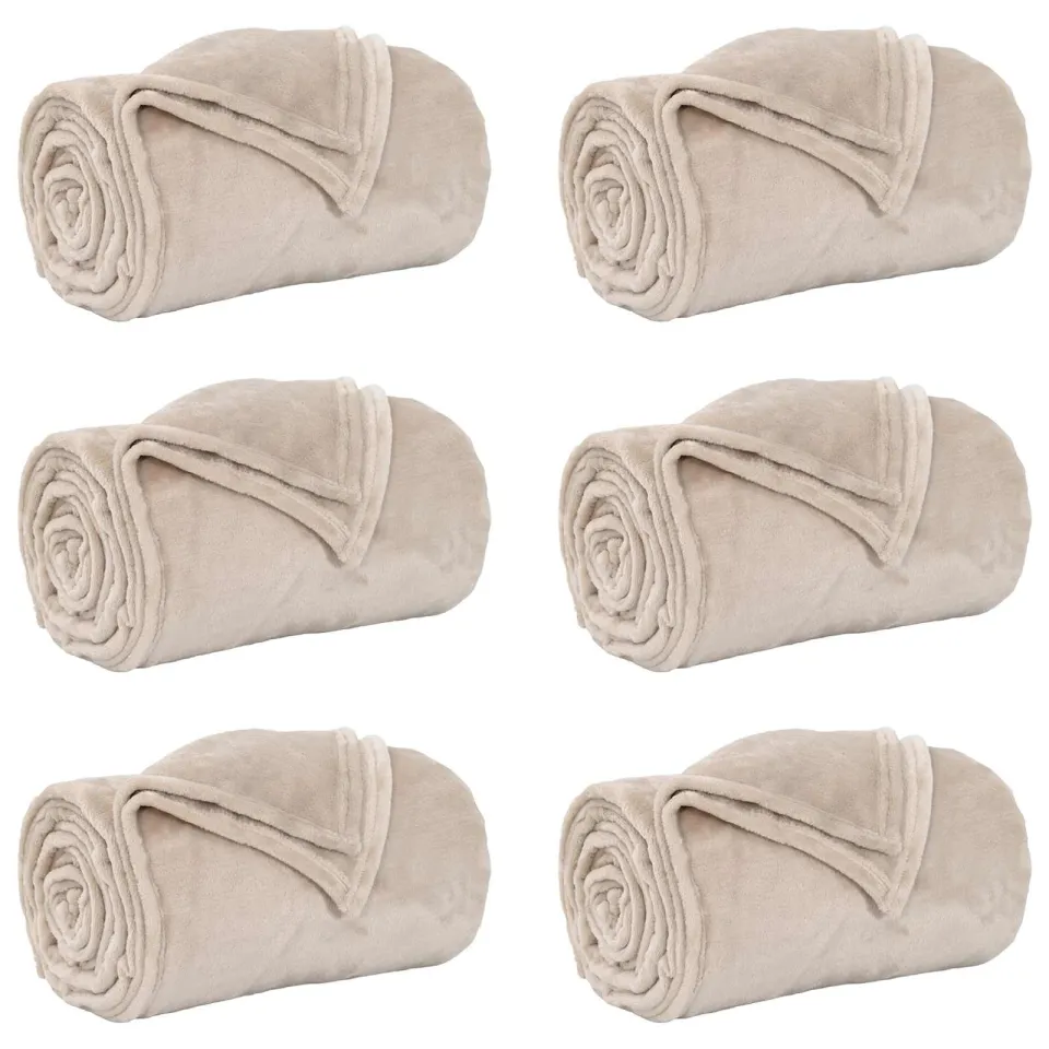vidaXL Kleden 6 st Beige 270 x 240 cm 9,93 kg Fleece