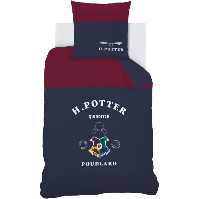 Harry Potter Dekbedovertrek Stripe - Eenpersoons - 140 x 200 cm - Katoen Blauw