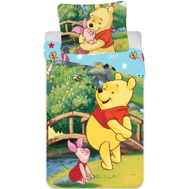 Disney Winnie the pooh peuterdekbedovertrek poohbeer en knorretje 90 x 140 cm - Katoen Bonte kleuren