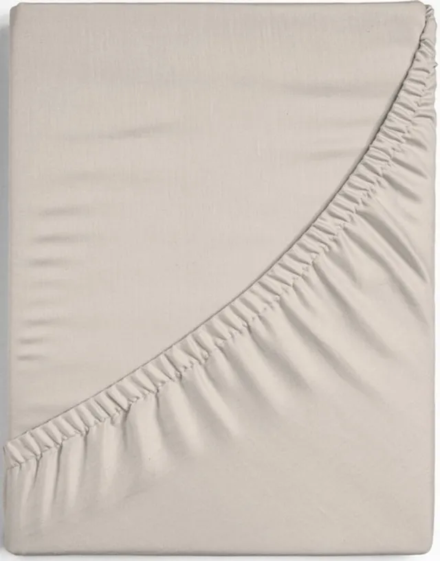 Dreamers Den Premium Jersey Elestaan - Biologisch Katoen - SPLIT Topper Hoeslaken - Naturel - 160x220 cm - 20 cm hoekhoogte