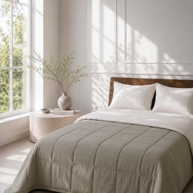 HOOMstyle Wasbaar dekbed zonder overtrek - Light 100 g/m² - 260x220cm - Taupe