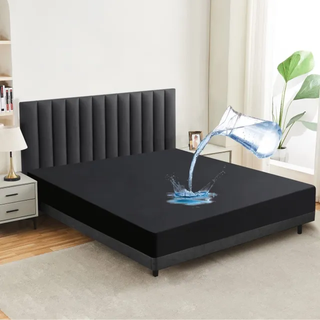 Ibenzoa Waterdichte en Ademende Matrasbeschermer voor Optimaal Slaapcomfort, 140 x 200 cm, Zwart