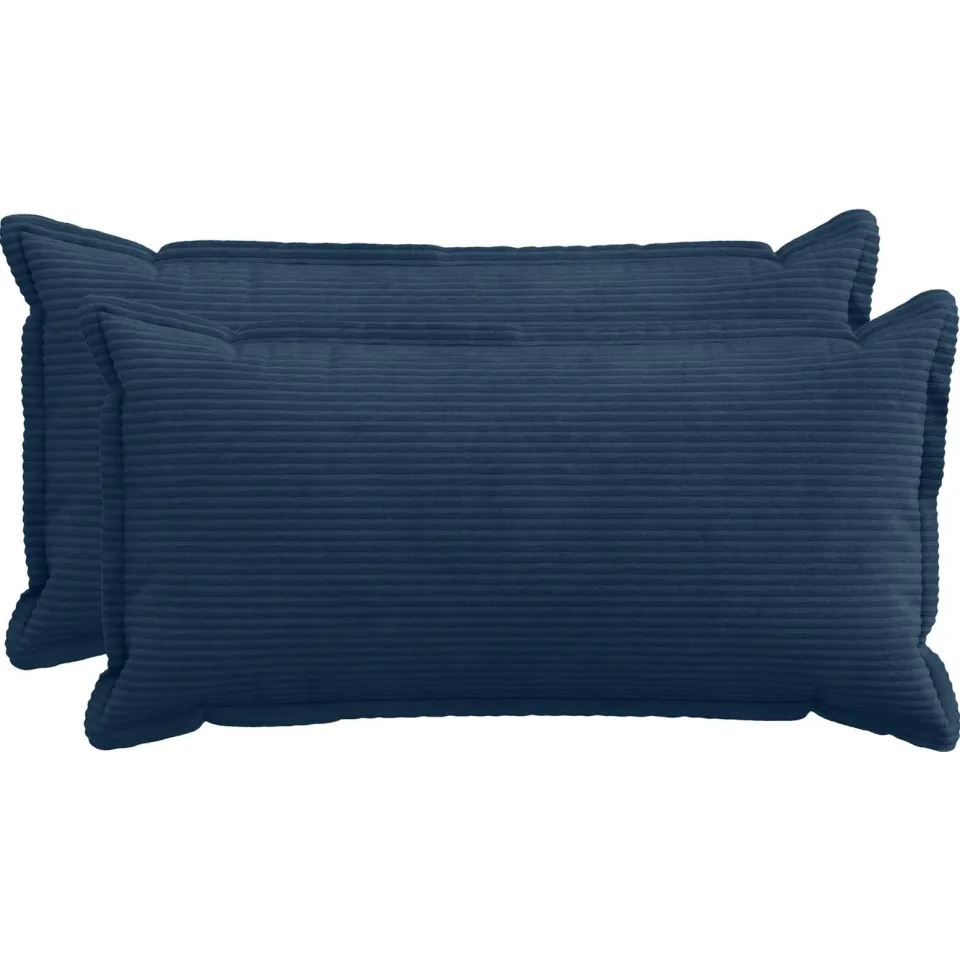 vidaXL Kussensloop 2 st HOUTEN Marineblauw 40 x 70 cm corduroy, foto 3