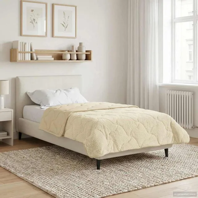vidaXL Zomer Dekbed 135 x 220 cm Zomer Crèmekleurig Ademend