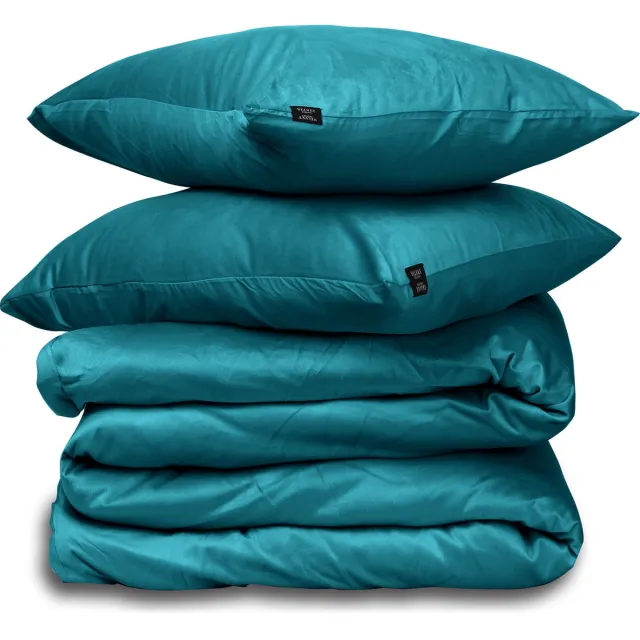 Litalente Dekbedovertrek Velvet Couture - Fluweel - Dekbedovertrek - 240x200/220 cm - Tweepersoons - Petrol Blauw - instopstrook - Fluweel Zacht - Afgewerkt met Drukknoopjes