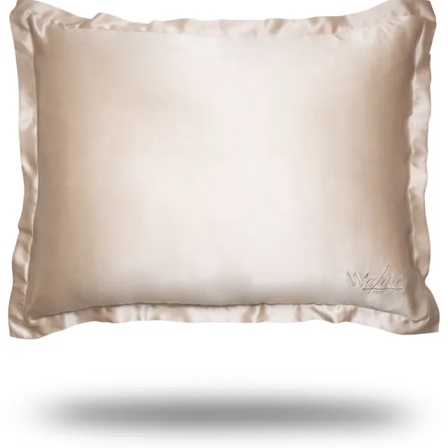 Walure Aesthetics 100% Moerbeizijden Kussensloop (Mulberry Silk) – 50x60 cm – Champagne – Oxford Design – Helpt Haarbreuk, Pluis & Slaapvouwen te Verminderen – Hypoallergeen Grey