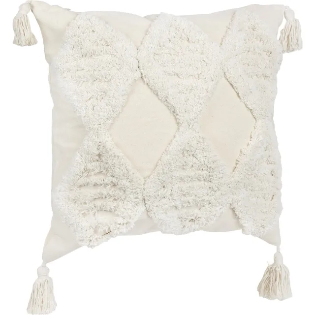 QUVIO Kussensloop Bohemian / Kussenhoes / Kussenbeschermer / Omtrek kussen / Sierkussen / Beige kussensloop - Kleine ruiten - 45 x 45 cm