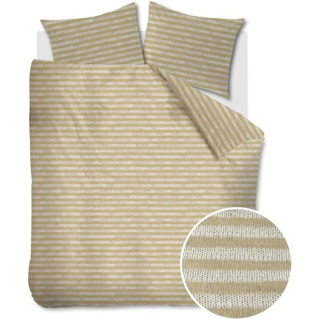 Ariadne At Home Knit Stripes dekbedovertrek - Lits-Jumeaux - 240x200/220 - Naturel