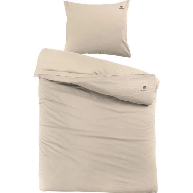 BLCKOUT Alberta dekbedovertrek nature - 1 kussensloop 100% bio percale Katoen Zand