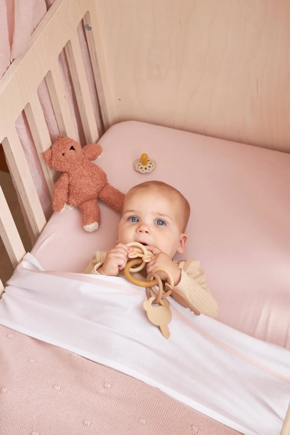 Meyco katoenen jersey ledikant hoeslaken 60x120 cm Soft Pink, foto 2
