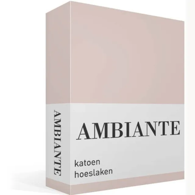 Ambiante Cotton Uni hoeslaken - Tweepersoons - Light Pink