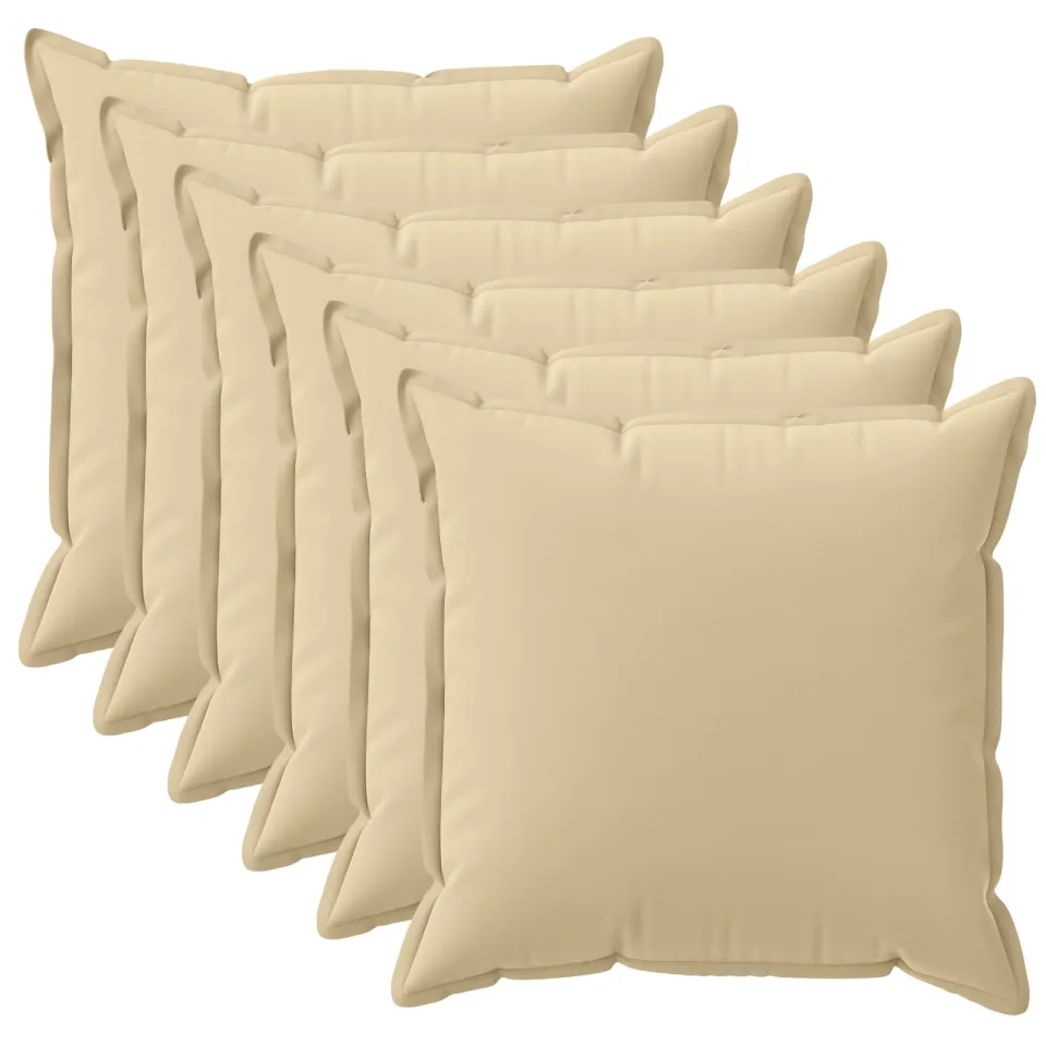 vidaXL Kussensloop 6 st HOUTEN Beige 45 x 45 cm Polyester, foto 3