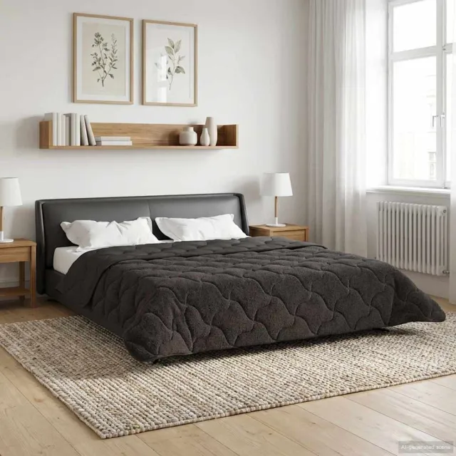 vidaXL Zomer Dekbed 200 x 200 cm Zomer Antraciet Ademend Anthraciet