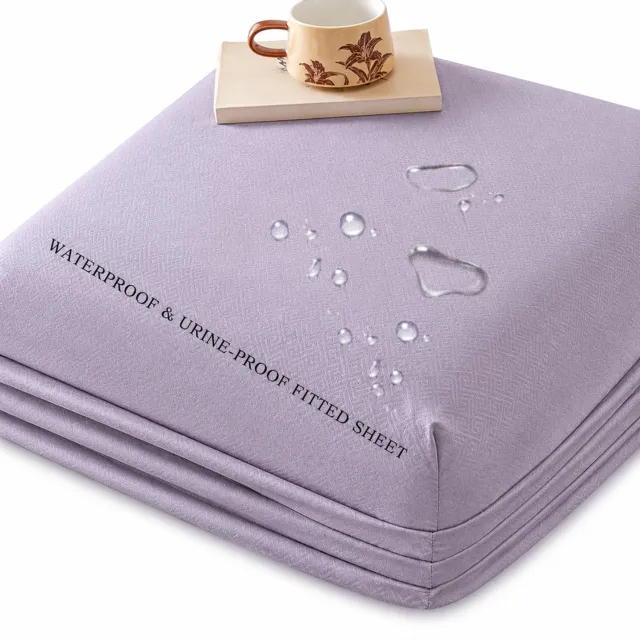 SWGOTA Waterdicht hoeslaken 99 x 190 cm - Lila, geborstelde stof - Voor matrassen tot 30 cm hoog - 1 stuk