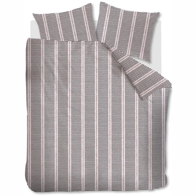 vtwonen Stip and Stripe dekbedovertrek - Tweepersoons - 200x200/220 - Blush