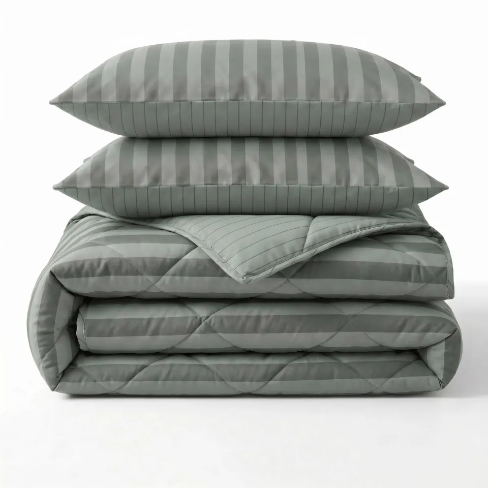 W dekbed zonder overtrek met kussensloop Lazy - omkeerbaar design groen, foto 2
