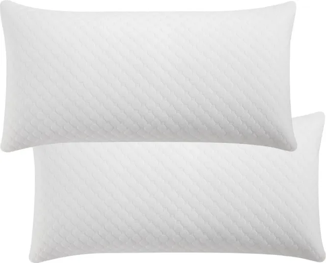 Juskys 2 Stuks Hoofdkussen / Slaapkussen / Kussen - 40 x 80 cm - Memory Foam Wit