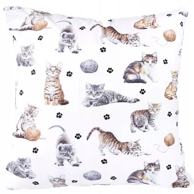 Sleepon_pl Katoenen Kussenhoes 40x40 cm - Shady Katjes - Wit - Kinderkamer