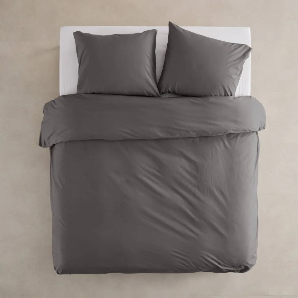 NOUS Living basis dekbedovertrek 2-persoons - antraciet (200x220 cm)