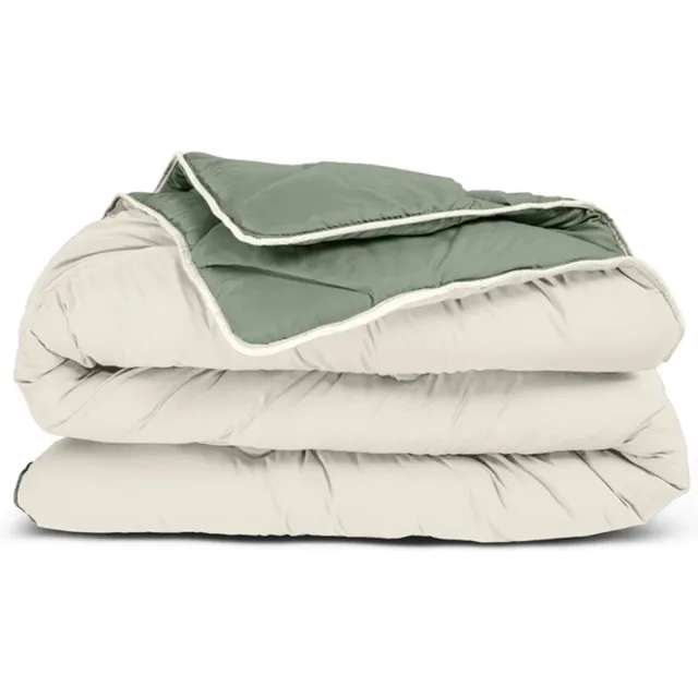 Zavelo Easy All-in-one-Dekbed Groen/Creme-Lits-Jumeaux (240x200 cm) Bruin