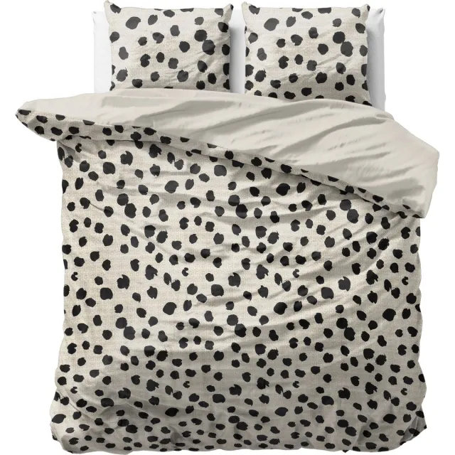 Sleeptime Velvet Stip Dekbedovertrek - 200x200/220 + 2 kussenslopen 60x70 - Wit - Tweepersoons