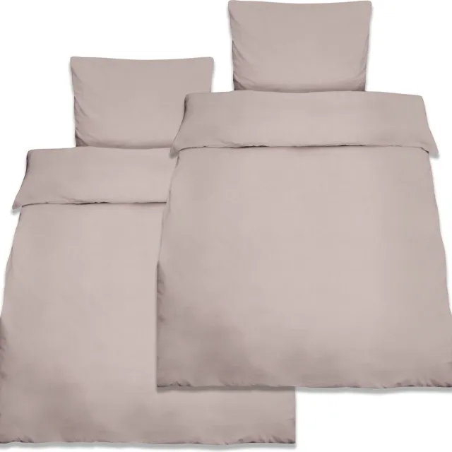 Beautissu Julie dekbedovertrekset 2x 155x220 cm + 2x kussensloop 80x80 cm 4-delig Renforcé katoen taupe