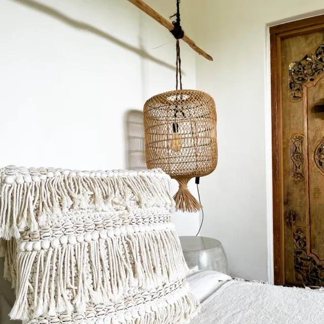 Promocja Makramee Kussenhoes - Met Schelpen - Handgemaakt - Boho Stijl Ecru