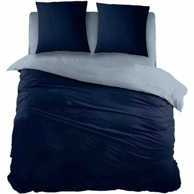 Sleepnight Dekbedovertrek Flanel Double Face Blues - 200 x 200/220 cm + 2 kussenslopen - [Blauw]