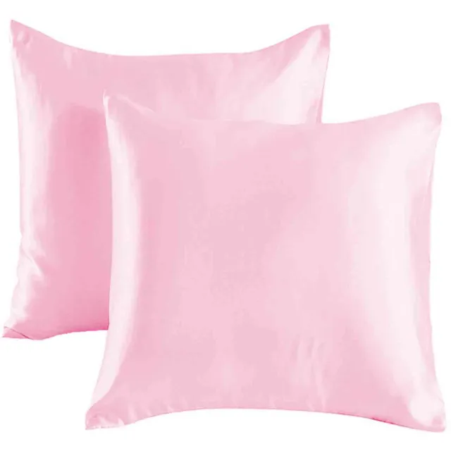 Maisentiel Satijnen Kussenslopen 80 x 80 cm - Set van 2 met Verborgen Rits - Roze