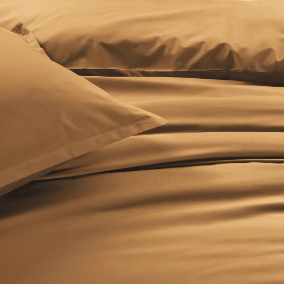 Studio LIVIT percale katoenen dekbedovertrek 2 persoons goudbruin (200x220 cm), foto 7