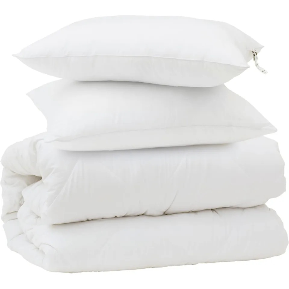 vidaXL Dekbedset met kussen 3 st Wit Microvezel, foto 3