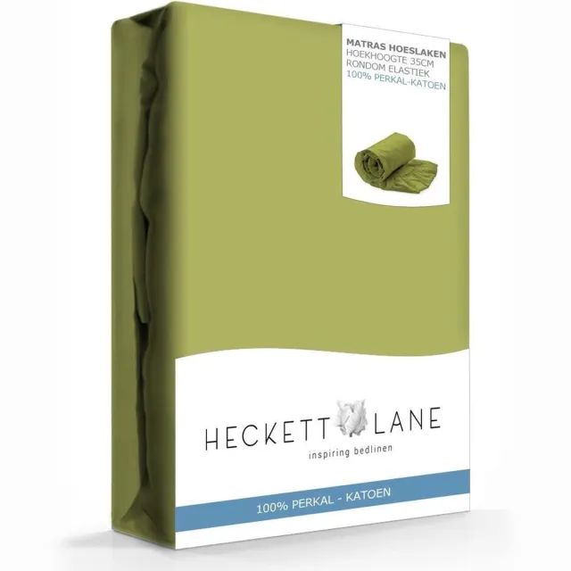 Heckettlane HnL Living - Hoeslaken - Katoen Perkal - 80 x 200 cm - Groen