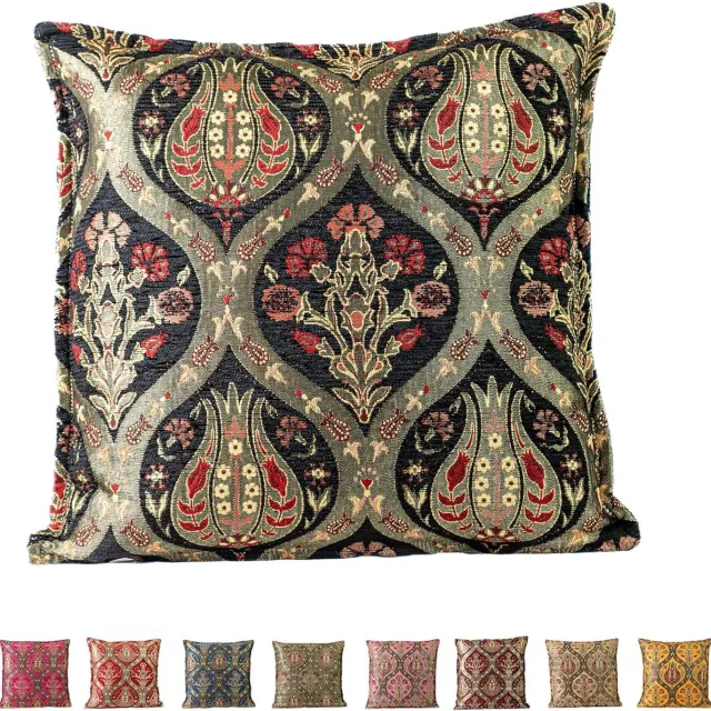 Thuys Decoratieve sofa-kussensloop met ritssluiting voor slaapkamer – bankkussens – perfect voor woondecoratie verkrijgbaar in meerdere maten en kleuren (40 x 40 cm) (zwart)