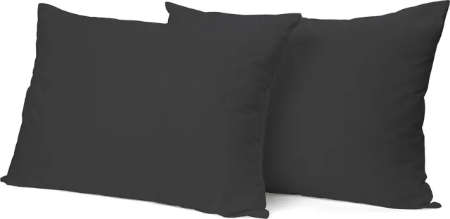 Eleganzzz Kussensloop Hotelsluiting Percal Katoen - Antraciet - Kussensloop 60x70cm - Kussenslopen set van 2 - 100% Katoen