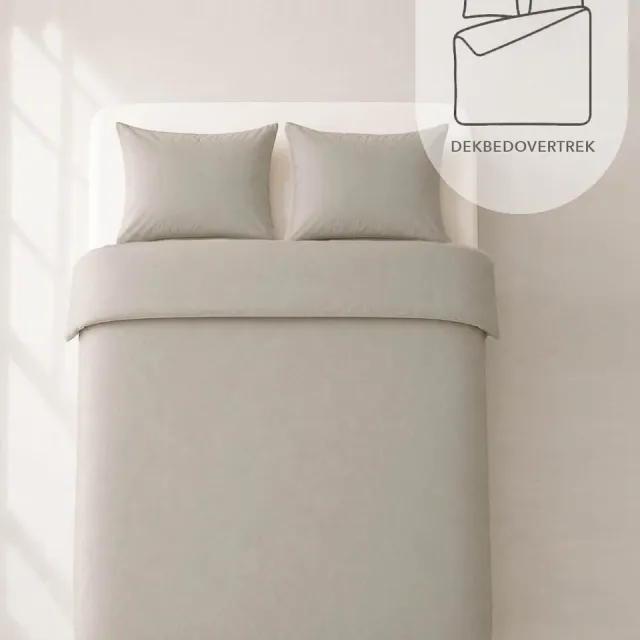 HOOMstyle Dekbedovertrek met kussenslopen - luxe micro Percale - dekbedovertrek - Zand, foto 2