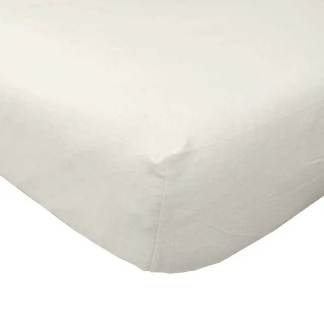 Homescapes hoeslaken flanel - crème, 100% katoen, 140 x 190 cm