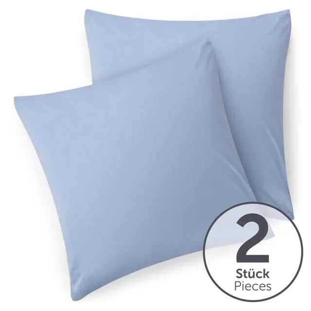 Blumtal Set Van 2 Kussenslopen - Superzachte Premium Jersey Kussenhoes - 100% Katoen - 60 x 60 cm - Lichtblauw