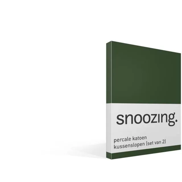 Snoozing percale katoen kussenslopen (set van 2) - Percale katoen - 40x60 cm - Donker Groen