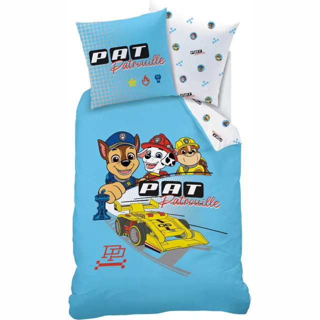 PAW Patrol Dekbedovertrek Car - 140 x 200 + 63 x 63 cm - Katoen Blauw