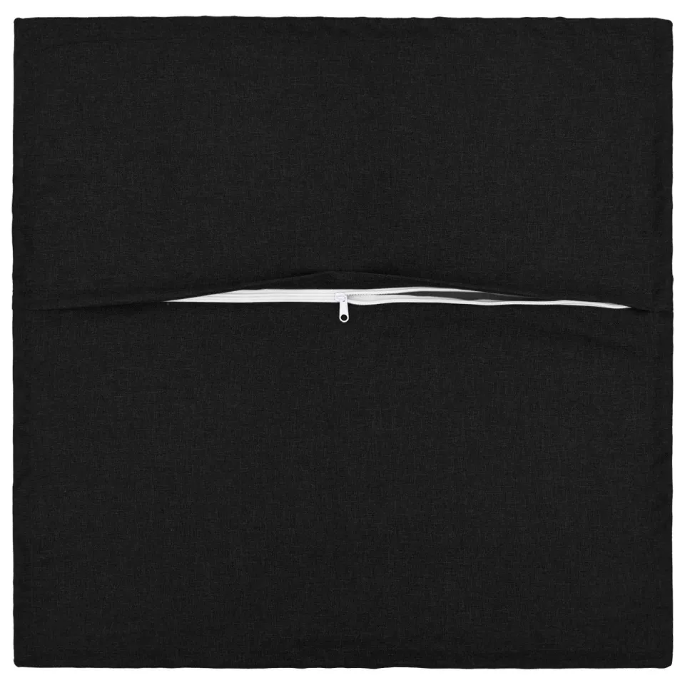 vidaXL Kussensloop 2 st HOUTEN Zwart 35 x 35 cm Faux Linnen, foto 4