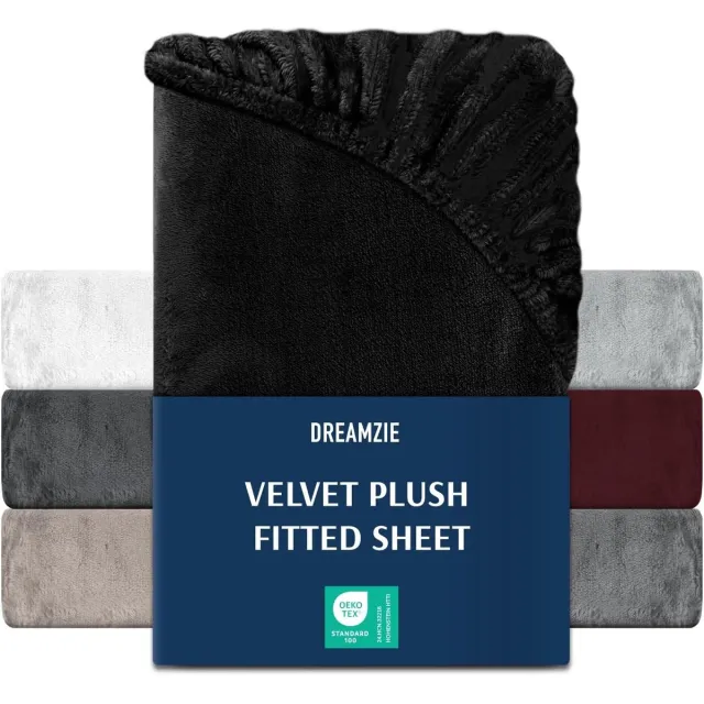 Vellaro Hoeslaken jersey - Zwart - 90-100 x 200 cm - Fleece Soft Touch - Warm en Ademend Matrasslaken
