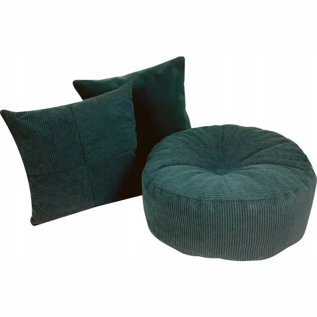 Rzeka Snu Decoratieve Kussensloop Corduroy 40x40 cm - Donkergroen