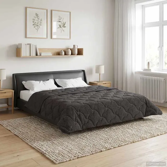 vidaXL Vol jaar dekbed 220 x 240 cm Anthraciet