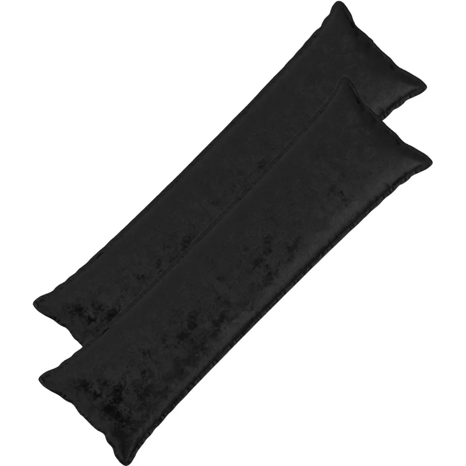 vidaXL Kussensloop 2 st HOUTEN Zwart 40 x 145 cm Flanel, foto 3