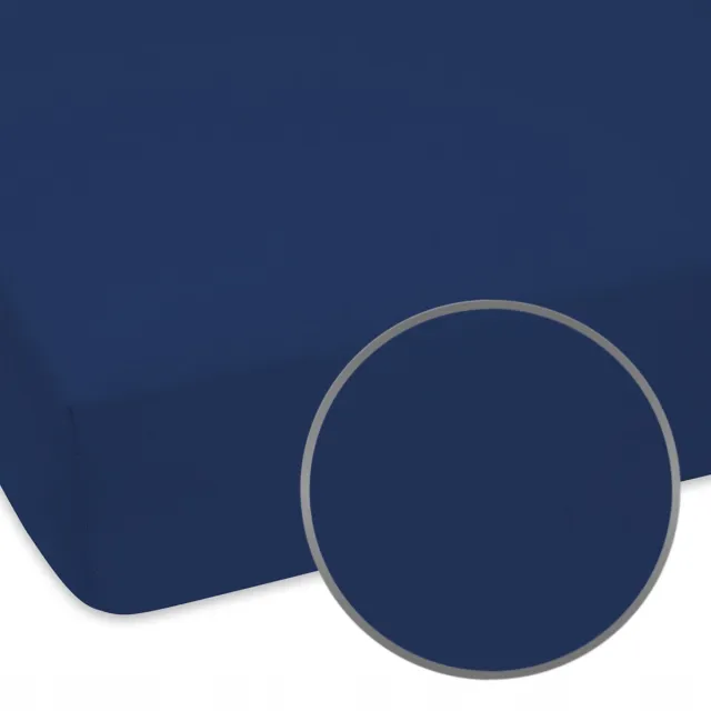 Designpremium Jersey Hoeslaken 100x200 cm met Elastiek - Navy Blauw