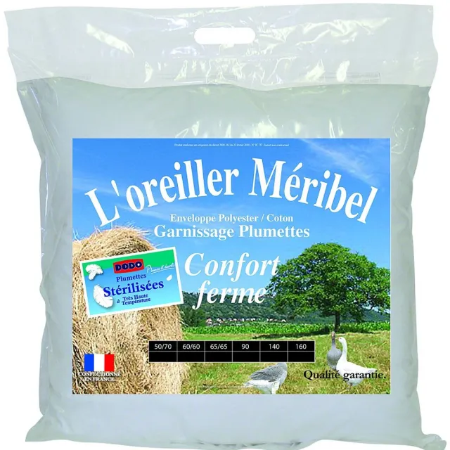 Vente-unique Set van 2 stevige natuurlijke hoofdkussens DODO met veertjes - 60 x 60 cm - MERIBEL Wit