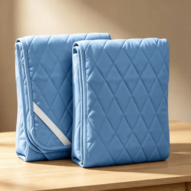 J.T.R 2-pack waterdichte hoeslaken set met gestikte ruit en elastische hoekbanden, 30 cm diep, 2 stuks (blauw + willekeurig) 180x200 cm.